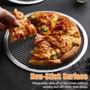 3 Pack Aluminum Pizza Pans With Mesh Bottom for Oven Grill and Home Kitchen, Round, for Home Cooking, Baking and Food Preparation, 33 cm