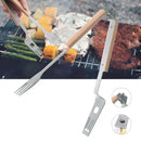 4-in-1 Grill Multitool Folding Stainless Steel BBQ Spatula Fork Tongs Bottle Opener for Camping and Outdoor Grilling