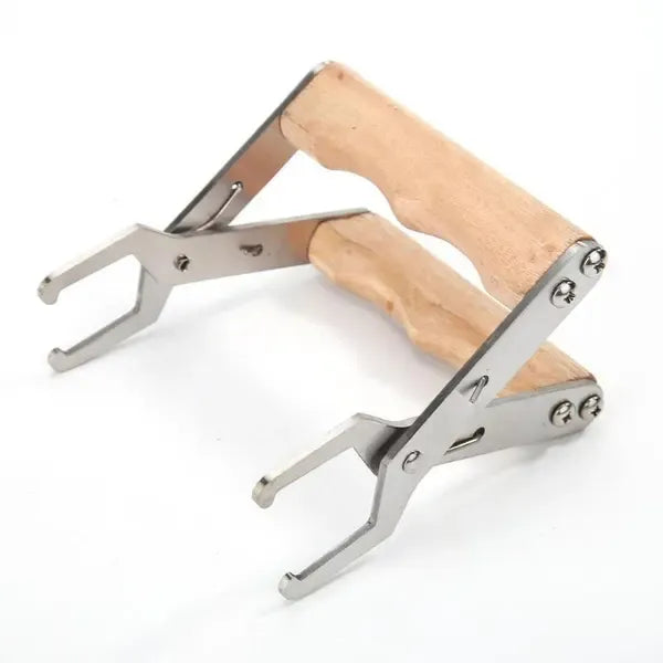 Bee Hive Frame Lifter Tongs Stainless Steel With Wooden Handle for Beekeepers Hive Inspection and Honey Harvesting