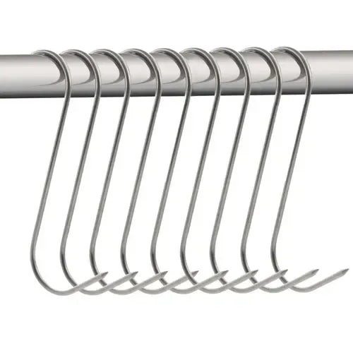 15 Pack Stainless Steel Smoking Hooks, Sharp Meat and Fish Hooks for Home Smoking, BBQ, Butchery and Food Preparation, 15 cm