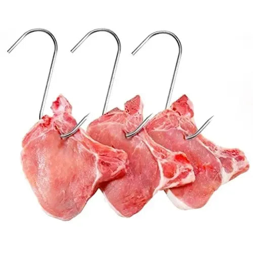15 Pack Stainless Steel Smoking Hooks, Sharp Meat and Fish Hooks for Home Smoking, BBQ, Butchery and Food Preparation, 15 cm