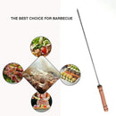 20 Pack Stainless Steel BBQ Skewers with Wooden Handles, Twisted Non-Slip Design for Grilling, Camping and Outdoor Cooking, 30 cm