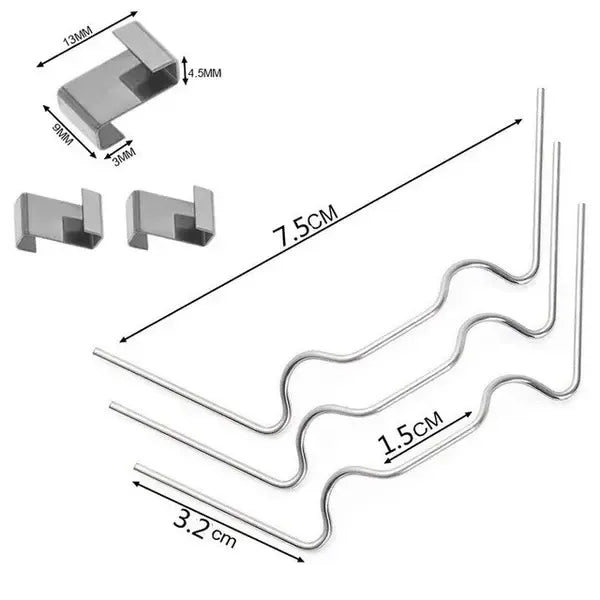 100 Pack Stainless Steel Greenhouse Glass Clips, W and Z Type Clamps for Polycarbonate and Plexiglass Panels, for Secure Panel Fixing