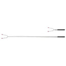 Telescopic Campfire Roasting Fork, Double Prongs, Stainless Steel, Rotating Handle, for Camping, Picnics and Outdoor Cooking, Black