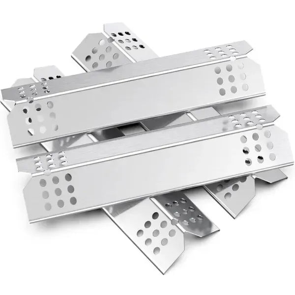4 Pack Universal Stainless Steel Grill Heat Plates, Flavorizer Bar Replacements for Most Gas Grills, Silver, 38 x 10 cm
