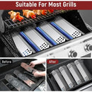 4 Pack Universal Stainless Steel Grill Heat Plates, Flavorizer Bar Replacements for Most Gas Grills, Silver, 38 x 10 cm