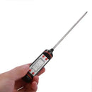 Digital Food Thermometer with Stainless Steel Probe for BBQ Meat, Baking, Coffee, Baby Food and Bath Water, Black