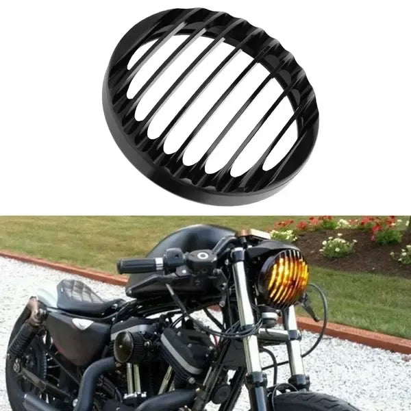 15 cm Motorcycle Headlight Grille Guard CNC Aluminum for XL883 XL1200 2004-2014, for Vehicle Protection, Repair and Replacement, Black