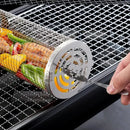 2 Pack Stainless Steel Rolling Grill Baskets with Hooks and Forks for Vegetables, Seafood, Camping and Home BBQ, Silver, 31 cm and 21 cm