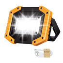 30W Rechargeable LED Work Light, 2000 Lumen Portable USB Battery Lamp with 3 Modes for Camping, Hiking, Garage and Car Repair, Orange