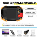 30W Rechargeable LED Work Light, 2000 Lumen Portable USB Battery Lamp with 3 Modes for Camping, Hiking, Garage and Car Repair, Orange