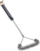 Grill Brush with Stainless Steel Bristles, 3 Sided Heavy Duty Design and Ergonomic Handle for Charcoal Gas Electric Grills