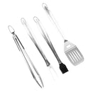 4 Piece Stainless Steel BBQ Grill Tool Set, Heavy Duty Rust Resistant Utensils for Camping, Outdoor Cooking and Backyard Parties