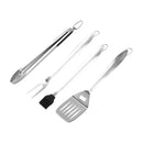 4 Piece Stainless Steel BBQ Grill Tool Set, Heavy Duty Rust Resistant Utensils for Camping, Outdoor Cooking and Backyard Parties