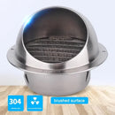 Round Vent Cover 304 Stainless Steel Louvered Air Vent Hood With Mesh Screen for Bathroom Kitchen Dryer RV 80 mm