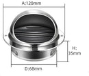 Round Vent Cover 304 Stainless Steel Louvered Air Vent Hood With Mesh Screen for Bathroom Kitchen Dryer RV 80 mm
