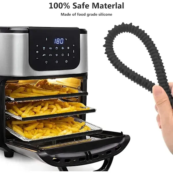4 Pack Heat Resistant Oven Rack Guard Covers, Easy-Cut Burn Protection Sleeves for Kitchen and Family Use, Black, 36 cm