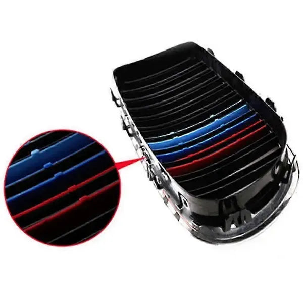 3 Pack ABS Kidney Grille Trim Covers, Snap-On M Colour Slats for BMW 3 Series F30 and 5 Series E60, F10 and F11