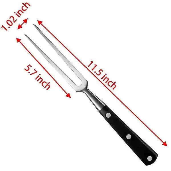 Stainless Steel Carving Fork with Heat Resistant ABS Handle for Meat Poultry and Turkey, for Home, Garden and Everyday Use, Black