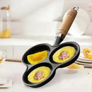 3 Cup Egg Frying Pan Non-Stick Iron Breakfast Omelet Skillet for Eggs Pancakes and Bacon, for Home, Garden and Everyday Use, Black