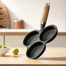 3 Cup Egg Frying Pan Non-Stick Iron Breakfast Omelet Skillet for Eggs Pancakes and Bacon, for Home, Garden and Everyday Use, Black