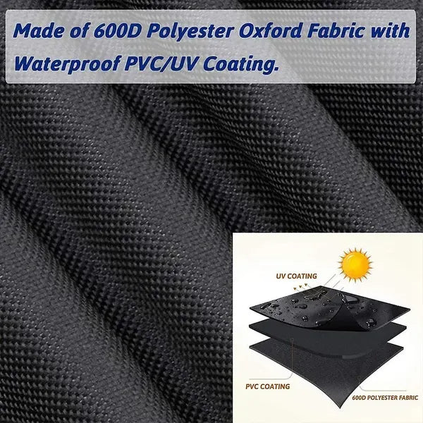 420D Waterproof Grill Cover Oxford Fabric for Weber Q1000 Q2000 Series Outdoor BBQ Protection Black 54 x 76 x 69 cm