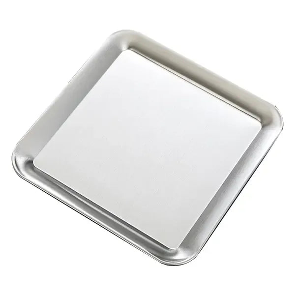 Stainless Steel Square Serving Tray, Food-Grade Decorative Plate for Parties, Buffets, Appetisers, Camping and Catering, 23 x 23 cm
