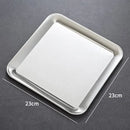 Stainless Steel Square Serving Tray, Food-Grade Decorative Plate for Parties, Buffets, Appetisers, Camping and Catering, 23 x 23 cm