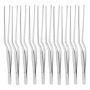 10 Pack Stainless Steel BBQ Food Tongs, Slim Serving Tweezers for Grilling, Cooking, Buffets and Food Preparation, Silver, 20 cm
