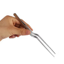 10 Pack Stainless Steel BBQ Food Tongs, Slim Serving Tweezers for Grilling, Cooking, Buffets and Food Preparation, Silver, 20 cm