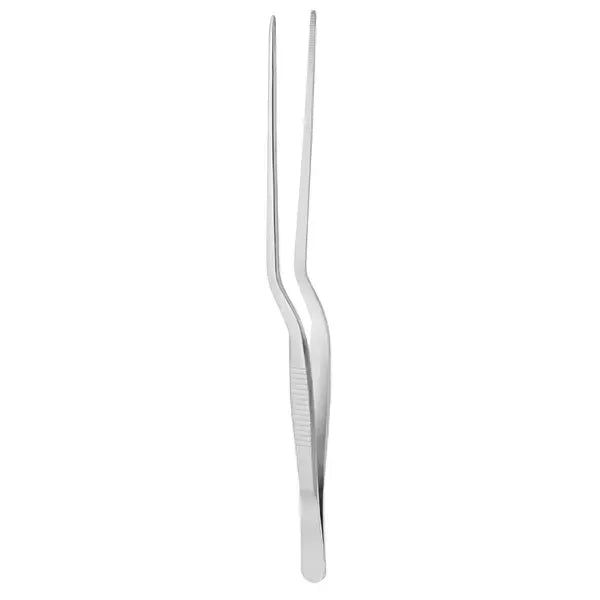 10 Pack Stainless Steel BBQ Food Tongs, Slim Serving Tweezers for Grilling, Cooking, Buffets and Food Preparation, Silver, 20 cm