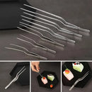 10 Pack Stainless Steel BBQ Food Tongs, Slim Serving Tweezers for Grilling, Cooking, Buffets and Food Preparation, Silver, 20 cm