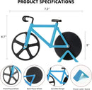 Bicycle Pizza Cutter Stainless Steel Double Wheel with Stand Cyclists Kitchen Pizza Party, for Home Cooking, Blue