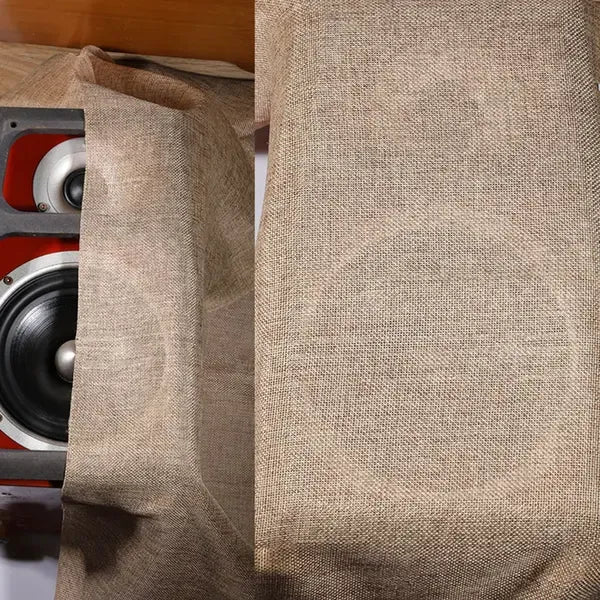 Polyester Speaker Grill Cloth, Acoustic Dustproof Fabric for Speaker Repair, Home Theatre and Conference Room Use, Khaki, 2 m x 1.5 m