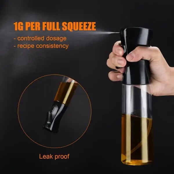 200 mL BPA-Free Oil Spray Bottle, Fine Mist Dispenser for Air Fryers, Salads, Roasting, Grilling and Everyday Cooking, Black