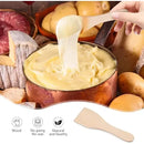 Mini Raclette Pan Set with Non-Stick Iron Trays and 4 Wooden Spatulas for Cheese Melting, Parties and Breakfast Cooking, Black