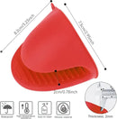 1 Pair Thick Silicone Air Fryer Pot Holders, Heat Resistant Mini Oven Mitts for Grilling, Baking and Cooking, Red