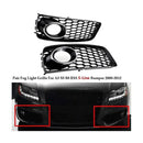 1 Pair Front Bumper Fog Light Grilles, ABS Direct Fit Replacements for Audi A5, S5 B8 and RS5 2008-2012, Silver Plated
