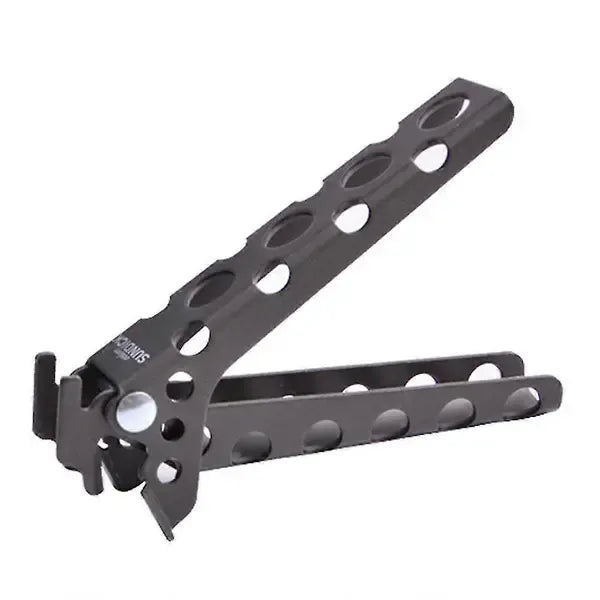 Aluminum Pot Gripper Foldable Lightweight Cooking Handle Clamp for Camping Kitchen Cookware Black 12.5 cm