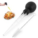 Turkey Baster with Cleaning Brush, Food-Grade Heat Resistant Marinade Injector for Roasting, Grilling and Oven Cooking, Black