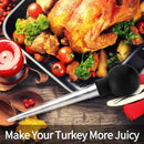 Turkey Baster with Cleaning Brush, Food-Grade Heat Resistant Marinade Injector for Roasting, Grilling and Oven Cooking, Black