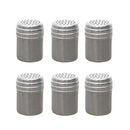 6 Pack Metal Spice Shaker Jars with Dustproof Lids for Pepper, Sugar and Seasonings, Kitchen and Outdoor Grill Use, Silver, 5 x 5 x 7 cm