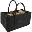 Felt Firewood Carrier Bag with Large Capacity Handles for Log Storage, Fireplaces, Camping and Household Use, Black, 50 x 25 x 25 cm