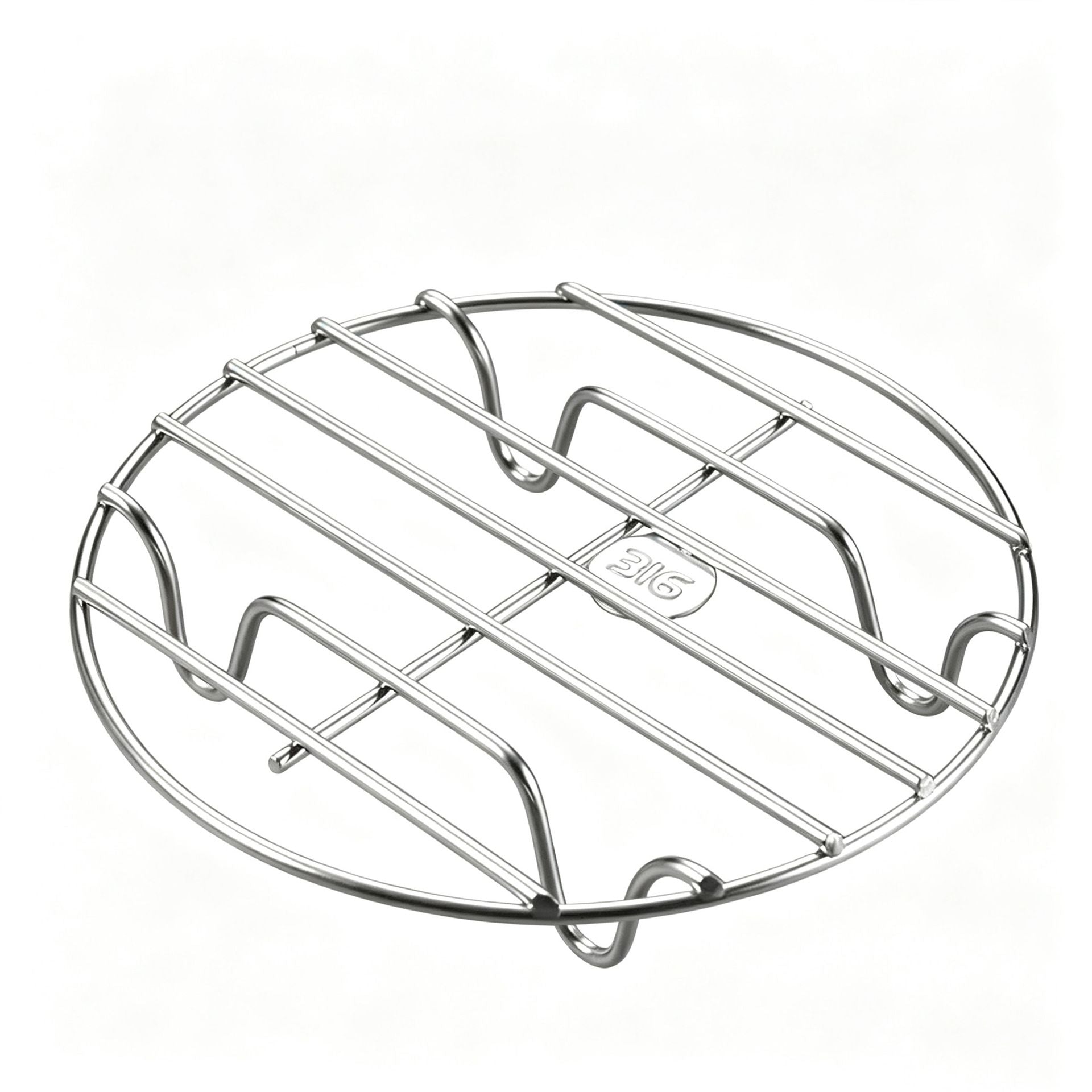 2 Pack Stainless Steel Round Air Fryer Racks, Single Layer Cooking Stands for 2.5 qt to 6.4 qt Air Fryers, 18 x 3 cm