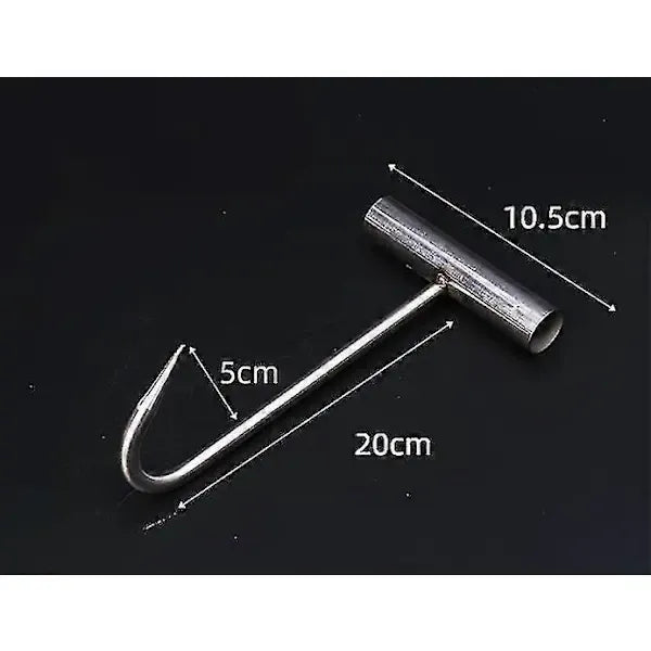 2 Pack Stainless Steel T Handle Meat Hooks for Butchers, Restaurants, Smoking, Grilling and Food Preparation, for Hanging Meat Safely