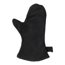Heat Resistant Leather Oven Mitt with Cotton Lining for Grilling, Fireplaces, BBQ and Kitchen Cooking, Black, for Hot Cookware Handling