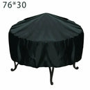 Round Fire Pit Cover, Waterproof UV Resistant Polyester Protection for Outdoor Patio Braziers and Garden Storage, Black, 76 x 30 cm