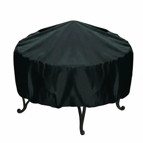 Round Fire Pit Cover, Waterproof UV Resistant Polyester Protection for Outdoor Patio Braziers and Garden Storage, Black, 76 x 30 cm