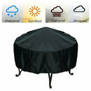 Round Fire Pit Cover, Waterproof UV Resistant Polyester Protection for Outdoor Patio Braziers and Garden Storage, Black, 76 x 30 cm