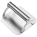 Stainless Steel Burger Press with Flat Base and Handle for Smash Burgers, Grills, Stovetops, Home Kitchens and Restaurants, Silver